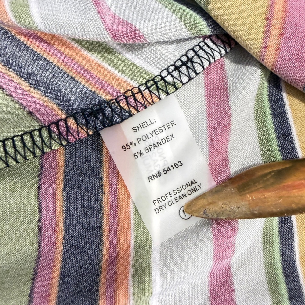 CALVIN‎ KLEIN Multicolor Striped Faux Wrap Sleeveless Dress 8 CD3A2E55 - Picture 4 of 8